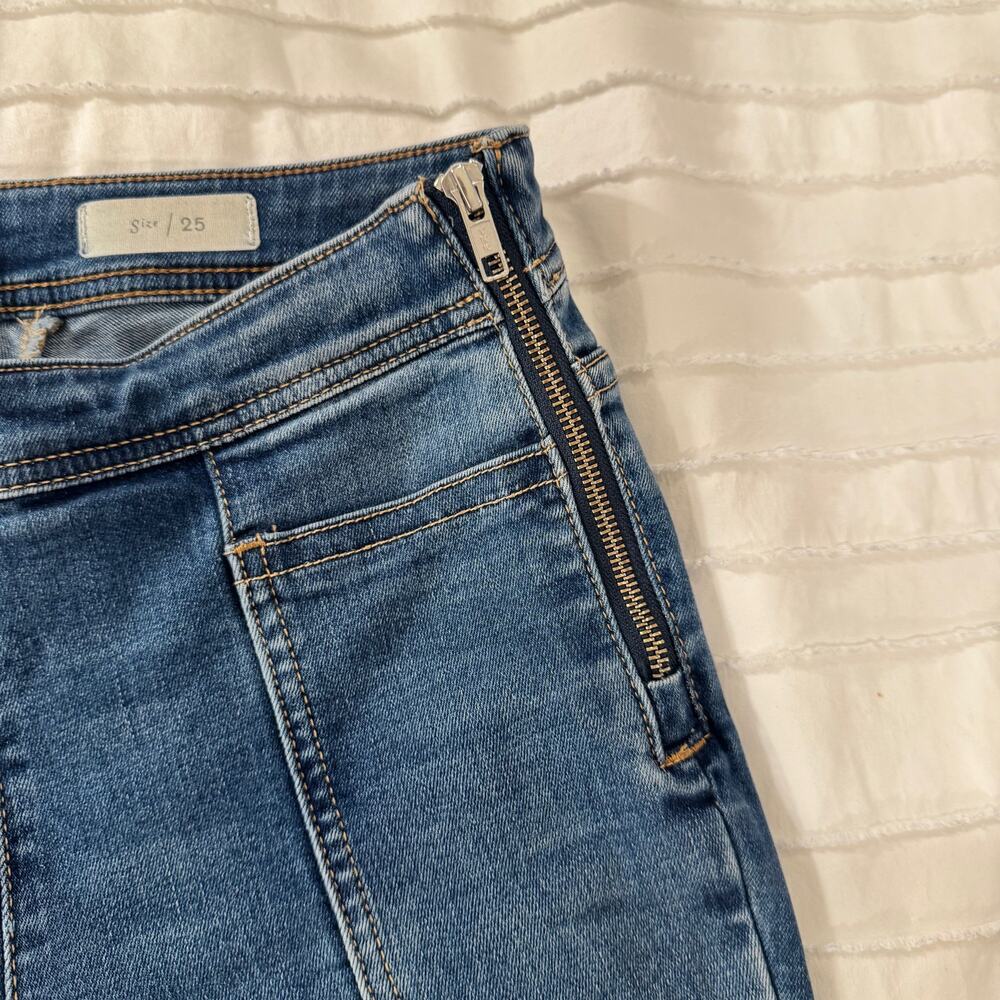 Pilcro Anthropologie Cropped Bootcut Jeans Women's 25 Patchwork Flare Y2K Indie - Picture 11 of 16